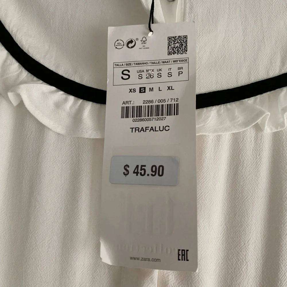 ZARA Trafaluc • NWT Peasant Blouse - Picture 3 of 6